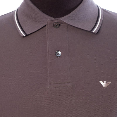 Stretch Piqué Polo Shirt With Micro Eagle Embroidery