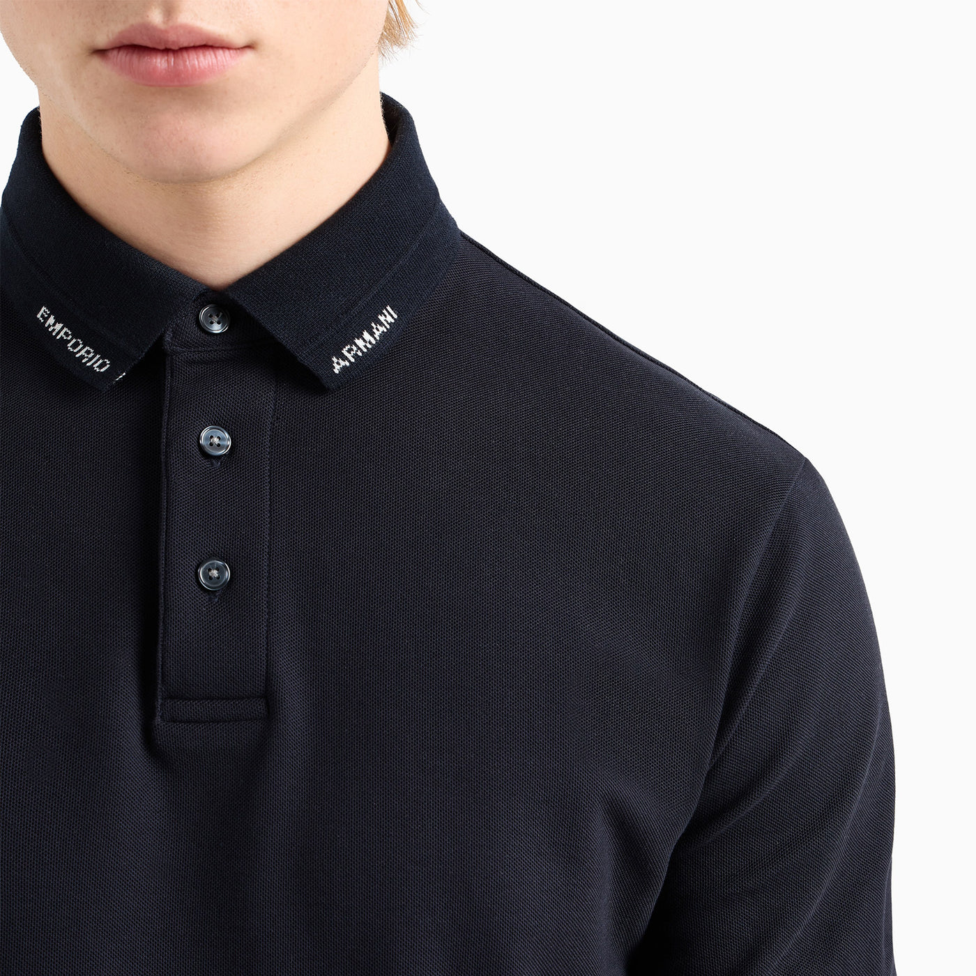 Jersey Polo Shirt With Logo Collar