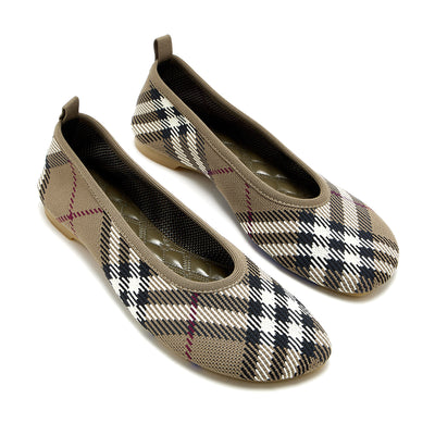 Check Knit Baby Ballerinas