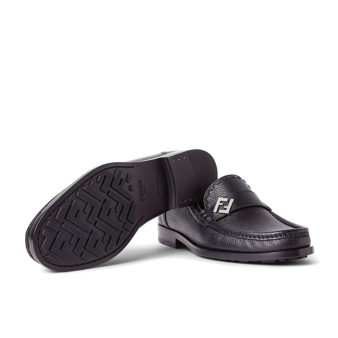 Fendi Ff Metal Loafers Black Selleria