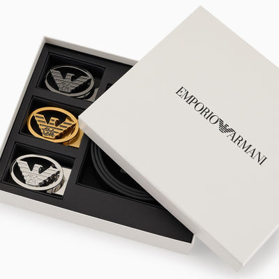 Gift Box With Reversible Leather Belt And Interchangeable Buckles