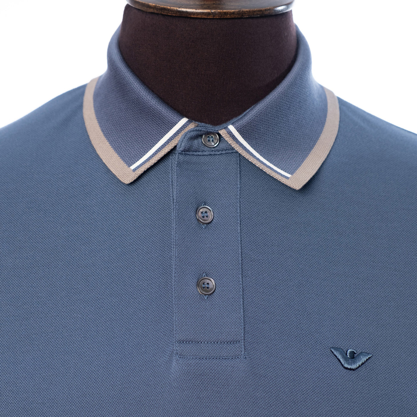 Mercerised Piqué Polo-Blue