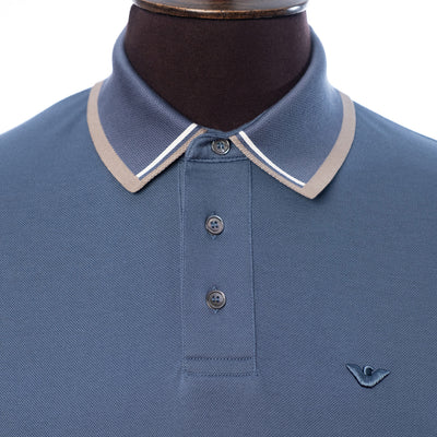 Mercerised Piqué Polo-Blue