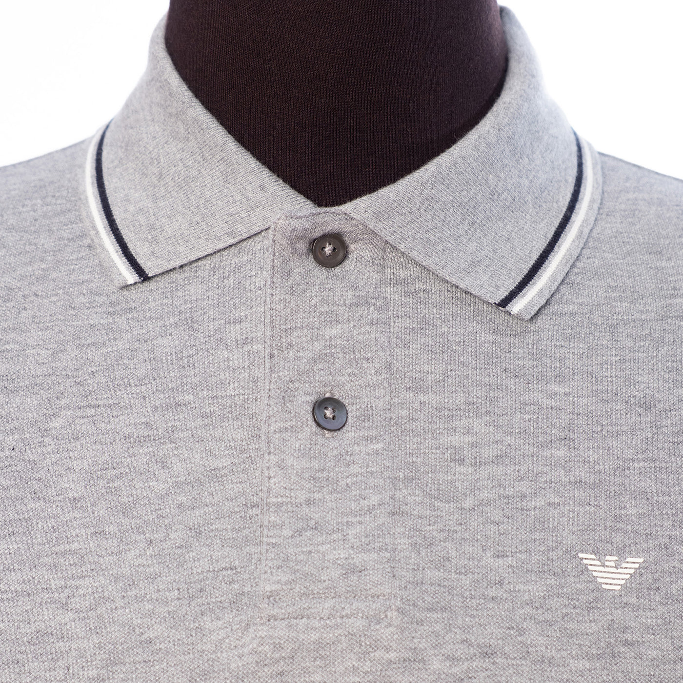 Stretch Piqué Polo Shirt With Micro Eagle Embroidery