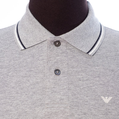 Stretch Piqué Polo Shirt With Micro Eagle Embroidery