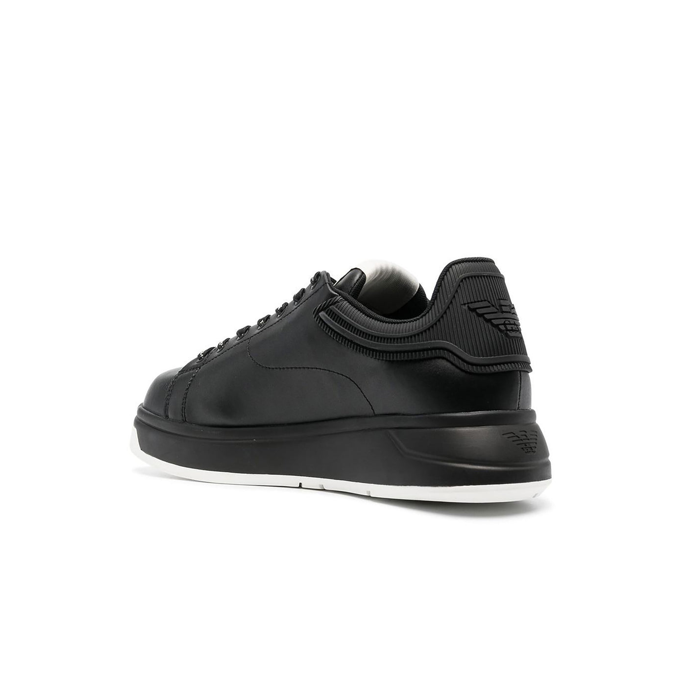 Leather Sneakers With Rubber Back Knurled Sole