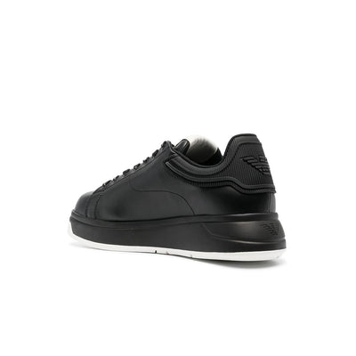 Leather Sneakers With Rubber Back Knurled Sole
