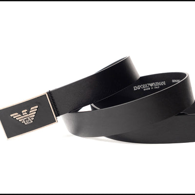 Leather Belt With Eagle Plate