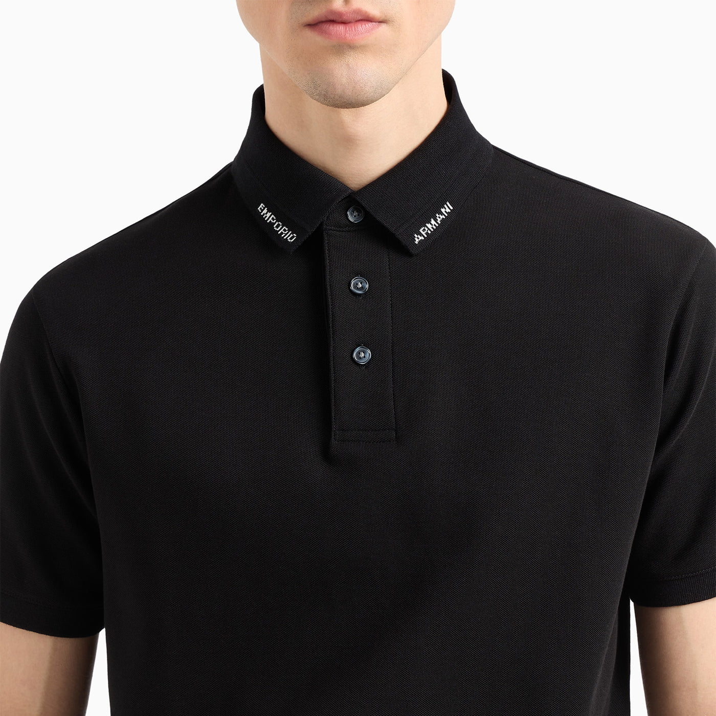 Jersey Polo Shirt With Logo Collar