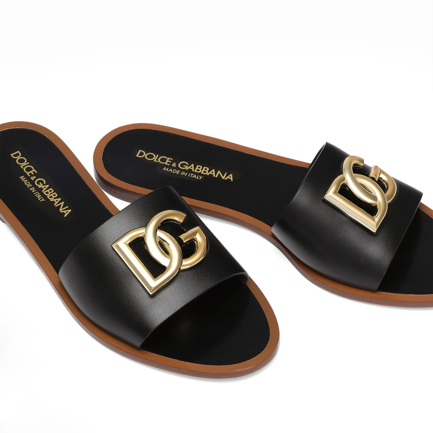 Dg Flat Slippers In Calfskin