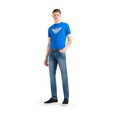 J75 Slim-Fit, Stone-Washed Denim Jeans With Fleece Lining