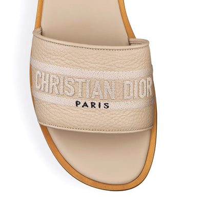Dior Dway Slide Powder Beige Grained Calfskin