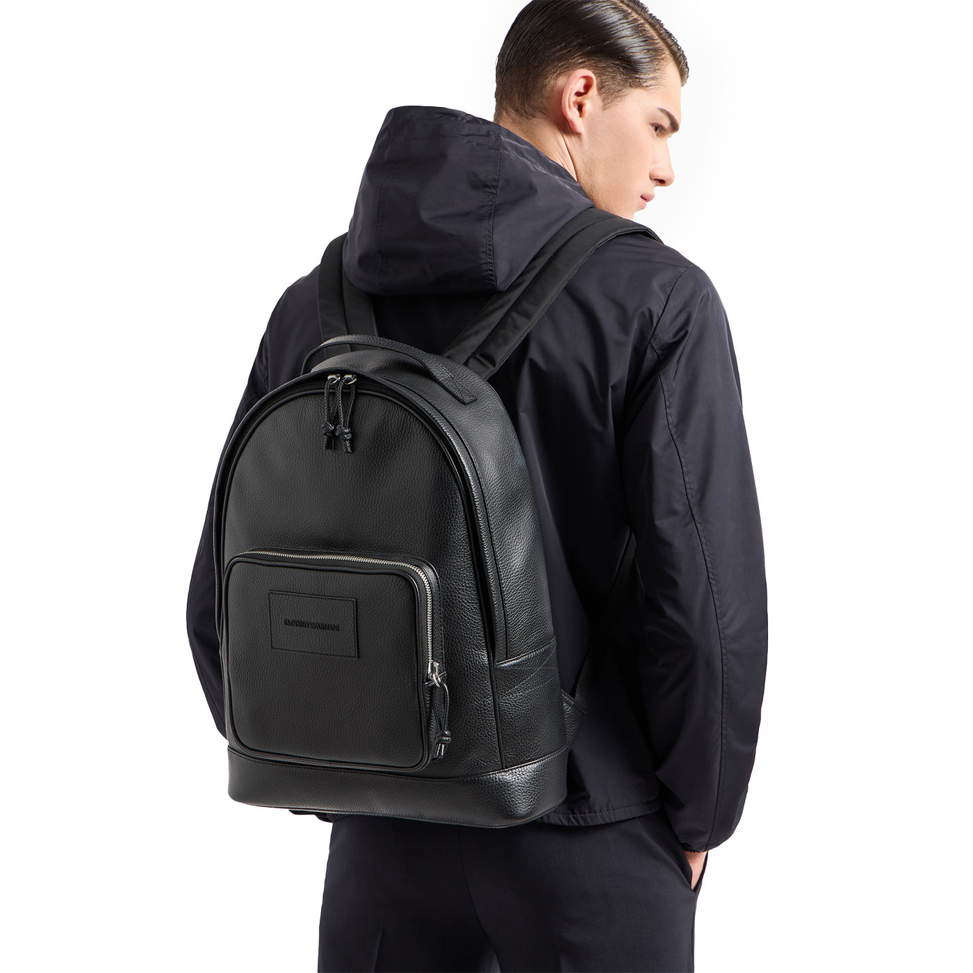Rounded Backpack In Tumbled Leather