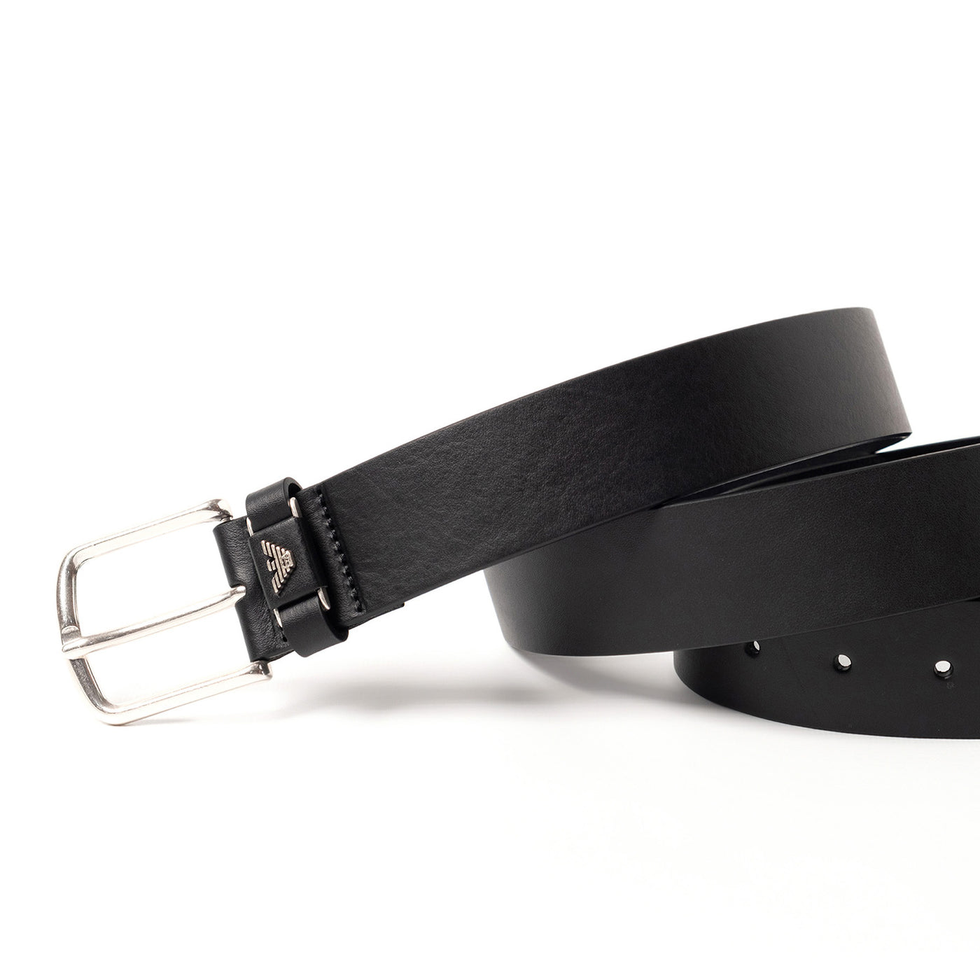 Tumbled-Leather Belt With Oversized Logo Lettering