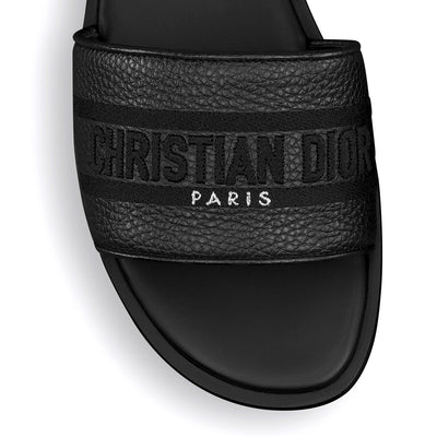 Christian Dior Dway Slide Black Grained Calfskin
