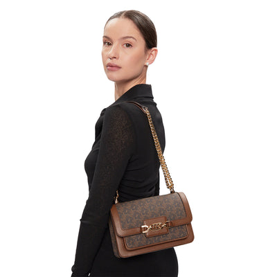 Heather Large Empire Signature Logo Shoulder Bag