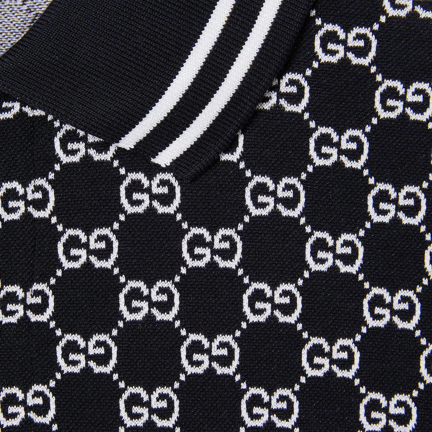 Gg Cotton Piquet Jacquard Polo Shirt