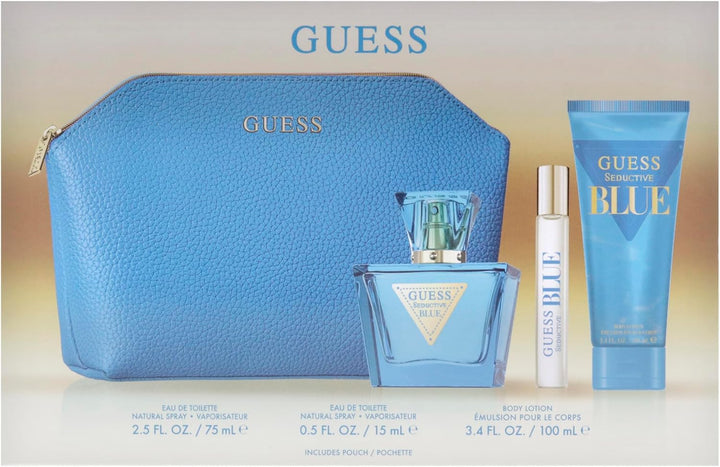 GUESS SEDUCTIVE BLUE WOMEN 4S SET (EDT 75ML+EDT 15ML+B/L 100ML+POUCH)