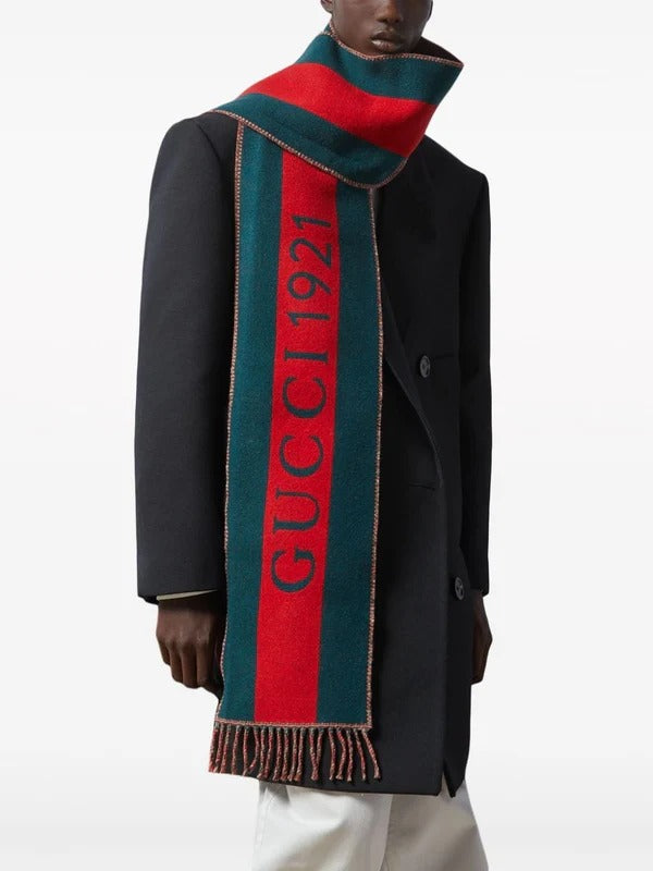 GREEN BEIGE GUCCI MEN SCARF