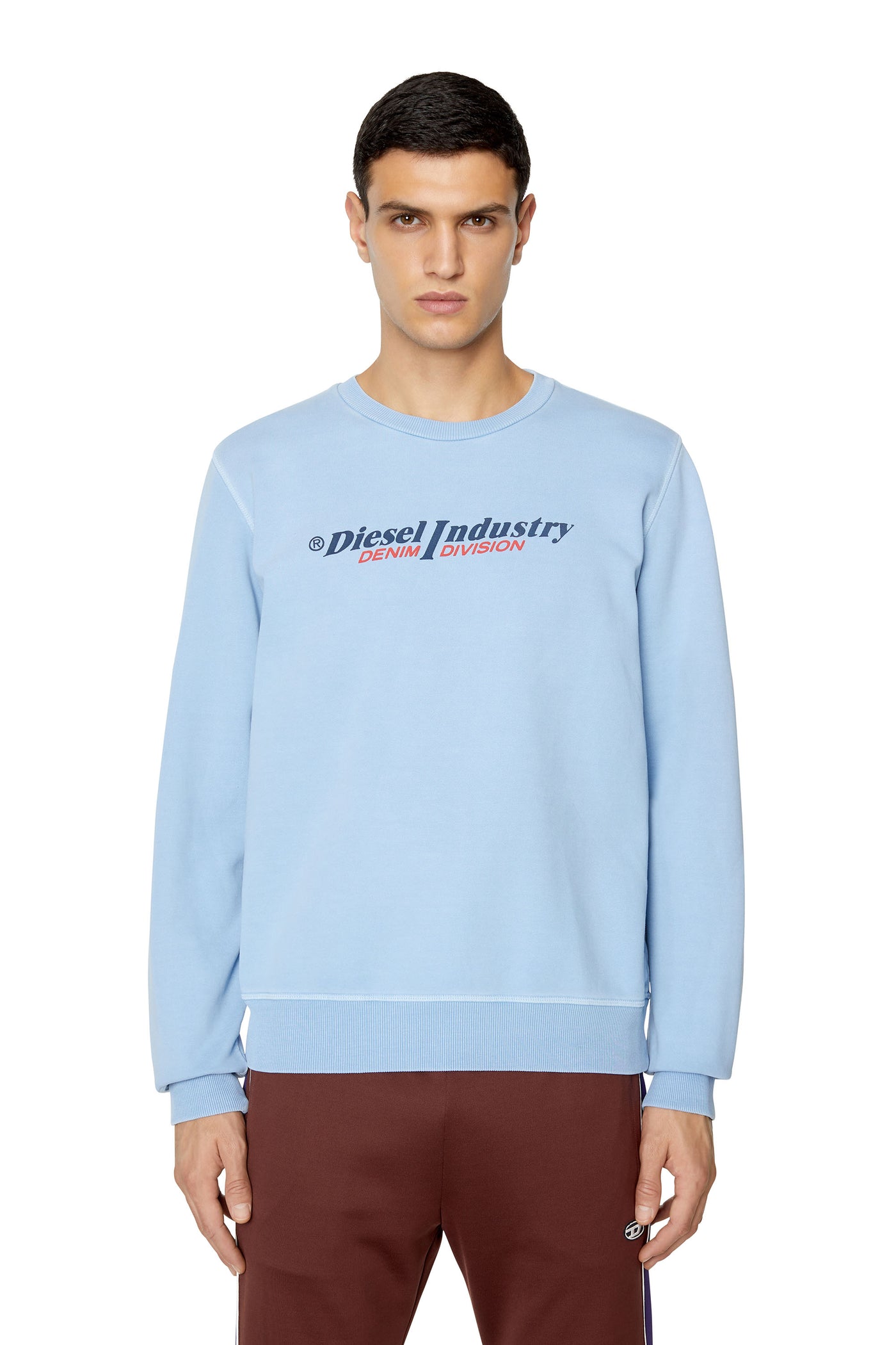 A03743-0AJIH-8DH MEN S-GINN-IND FELPA LIGHT BLUE DIESEL SWEATSHIRT