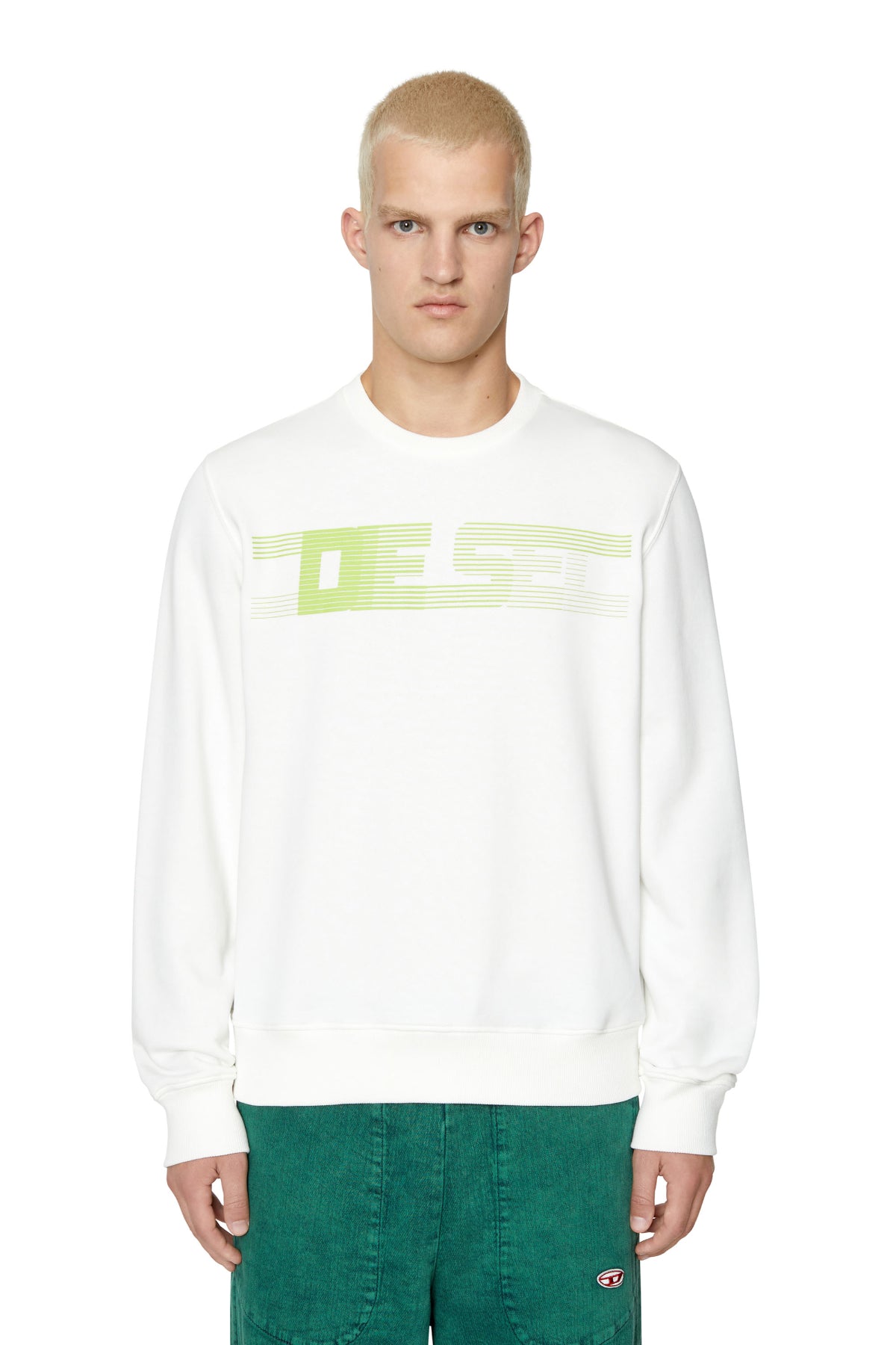 A06490-0GRAC-141 MEN S-GINN-E3 WHITE DIESEL SWEATSHIRT