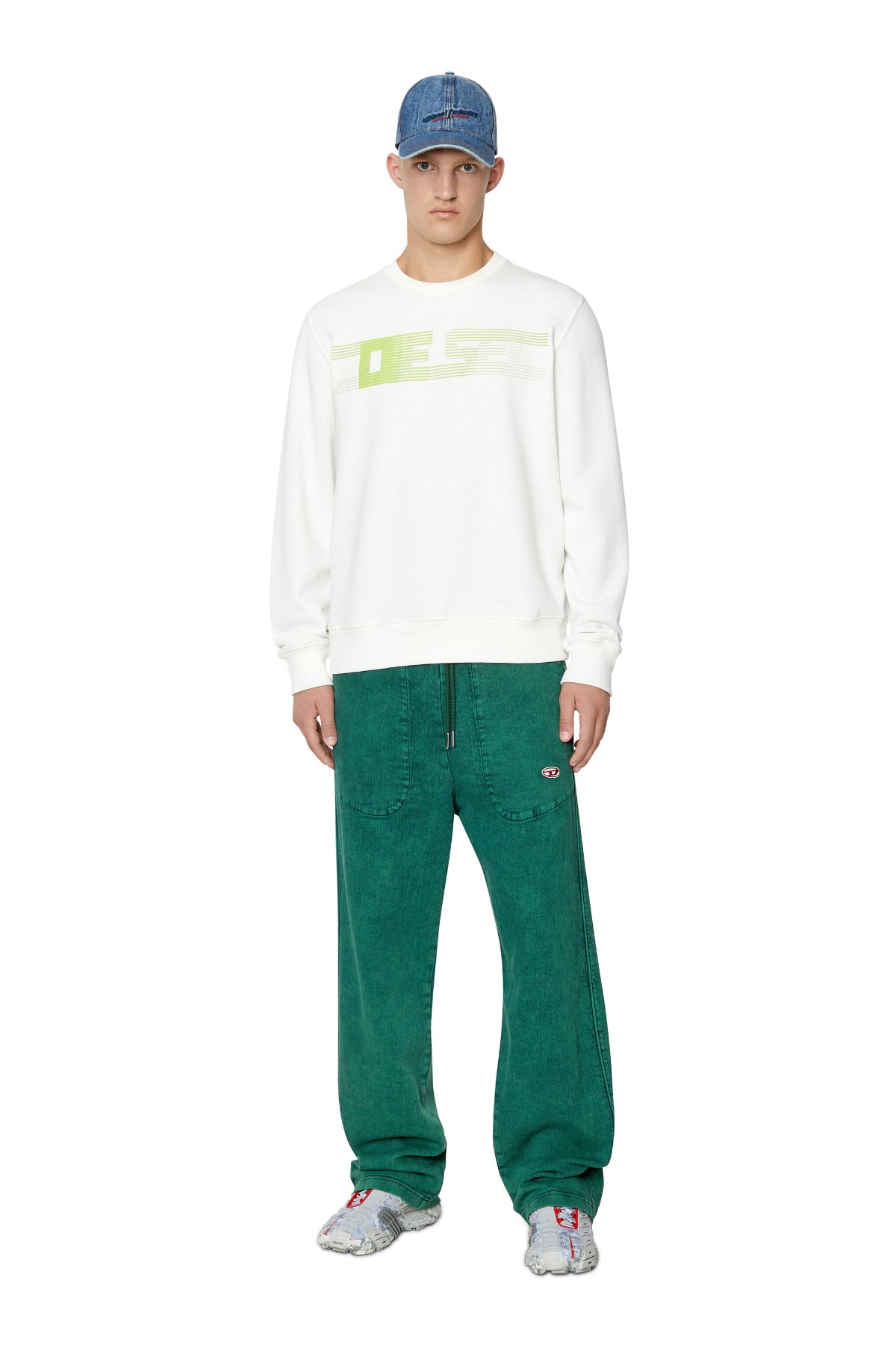 A06490-0GRAC-141 MEN S-GINN-E3 WHITE DIESEL SWEATSHIRT