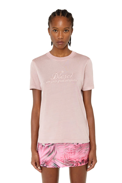 A06585-0WDAI-36M LADIES T-REG-E3 PINK DIESEL T-SHIRTS