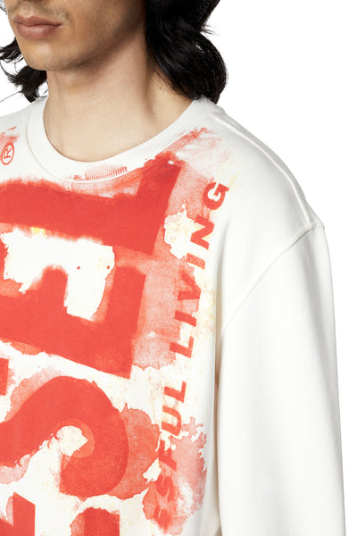 A06787-0AJIH-141 MEN S-GINN-E5 FELPA OFF WHITE DIESEL SWEATSHIRT