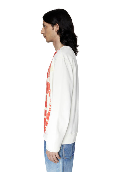 A06787-0AJIH-141 MEN S-GINN-E5 FELPA OFF WHITE DIESEL SWEATSHIRT