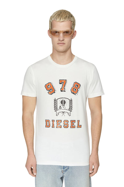 A06801-0CATM-141 MEN T-DIEGOR-E11 WHITE DIESEL T-SHIRTS