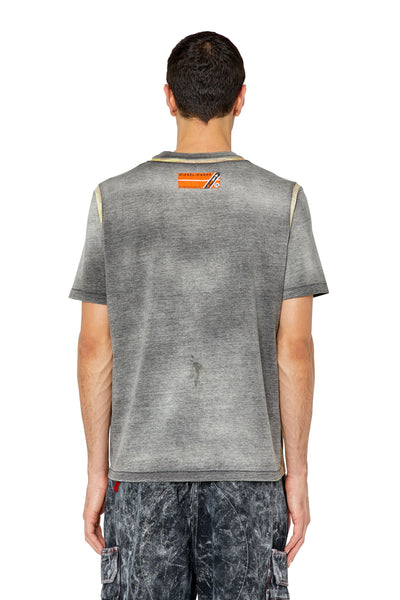 A08529-0BJAR-02A MEN T-JUSTINDI GREY DIESEL T-SHIRTS