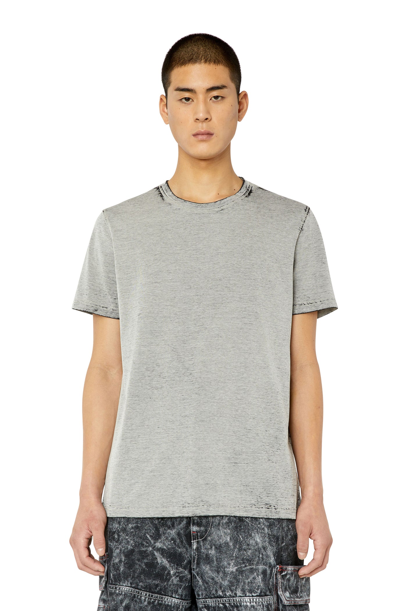 A08551-0TFAQ-141 MEN T-DIEGOR-G9 GREY DIESEL T-SHIRTS