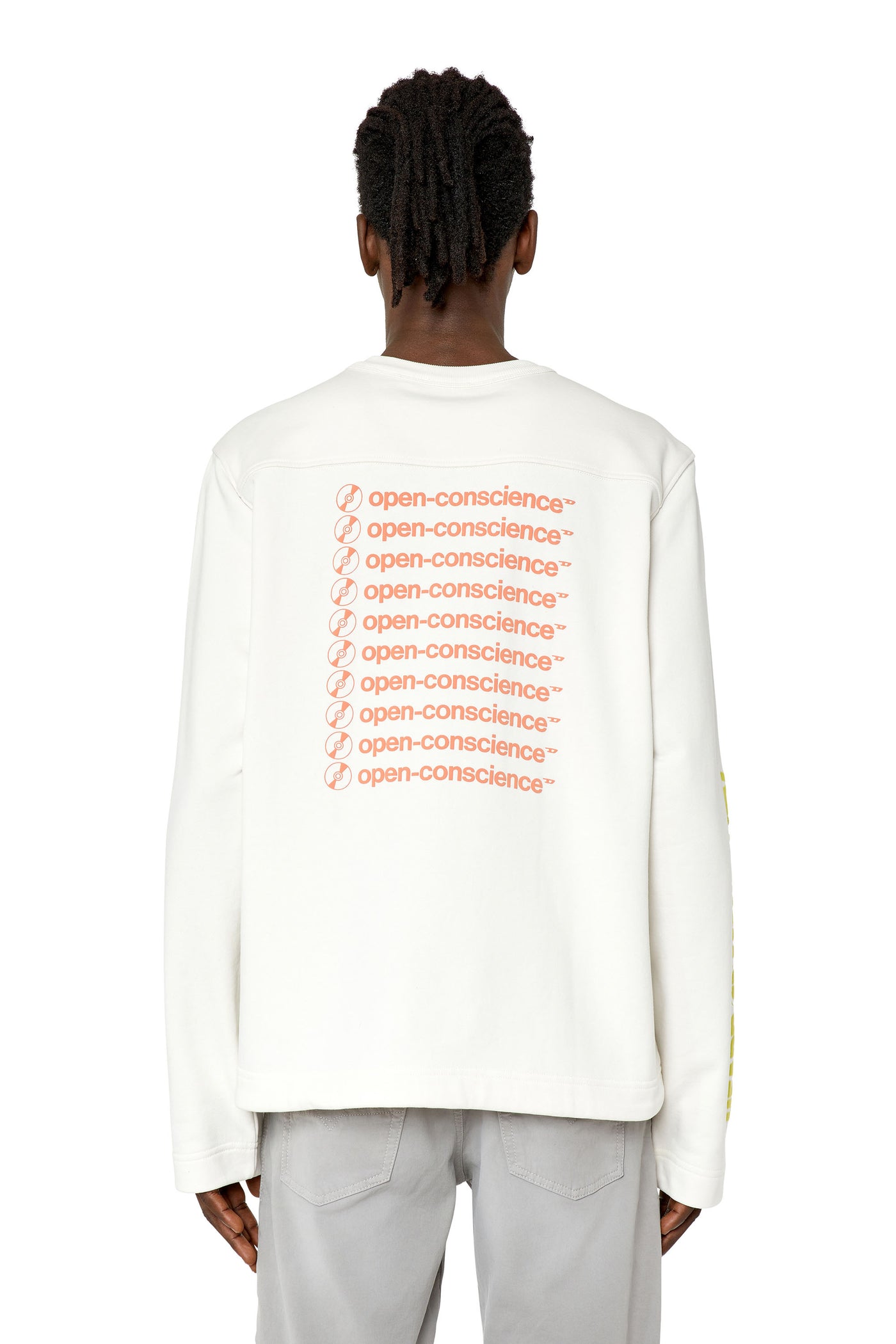 A08560-0EJAB-141A MEN S-GOUCH FELPA WHITE DIESEL SWEATSHIRT