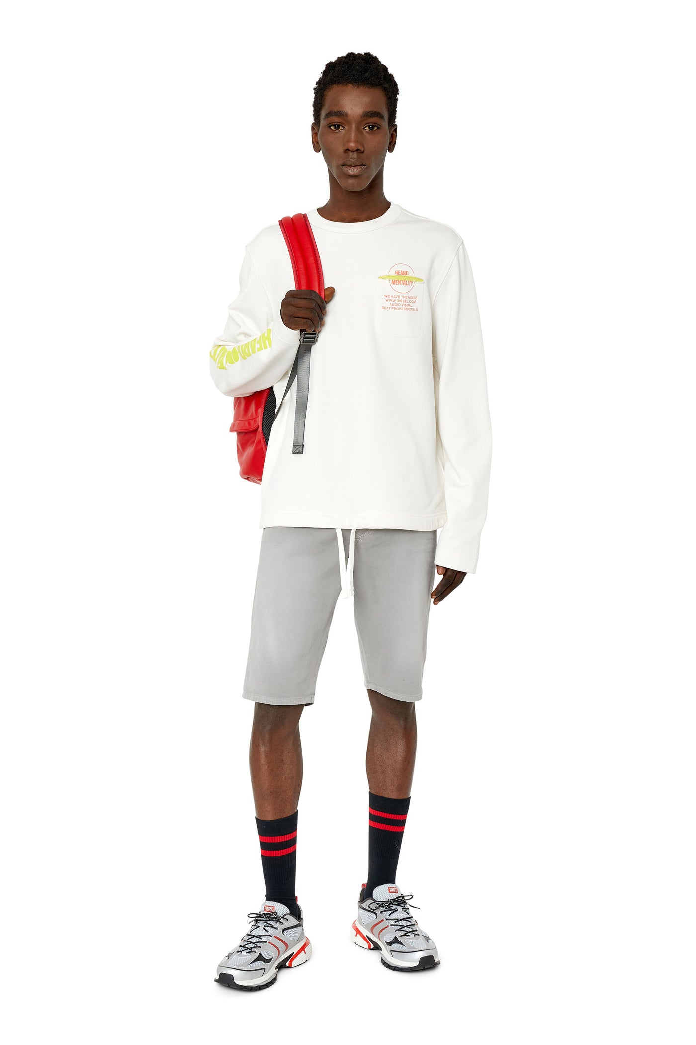 A08560-0EJAB-141A MEN S-GOUCH FELPA WHITE DIESEL SWEATSHIRT