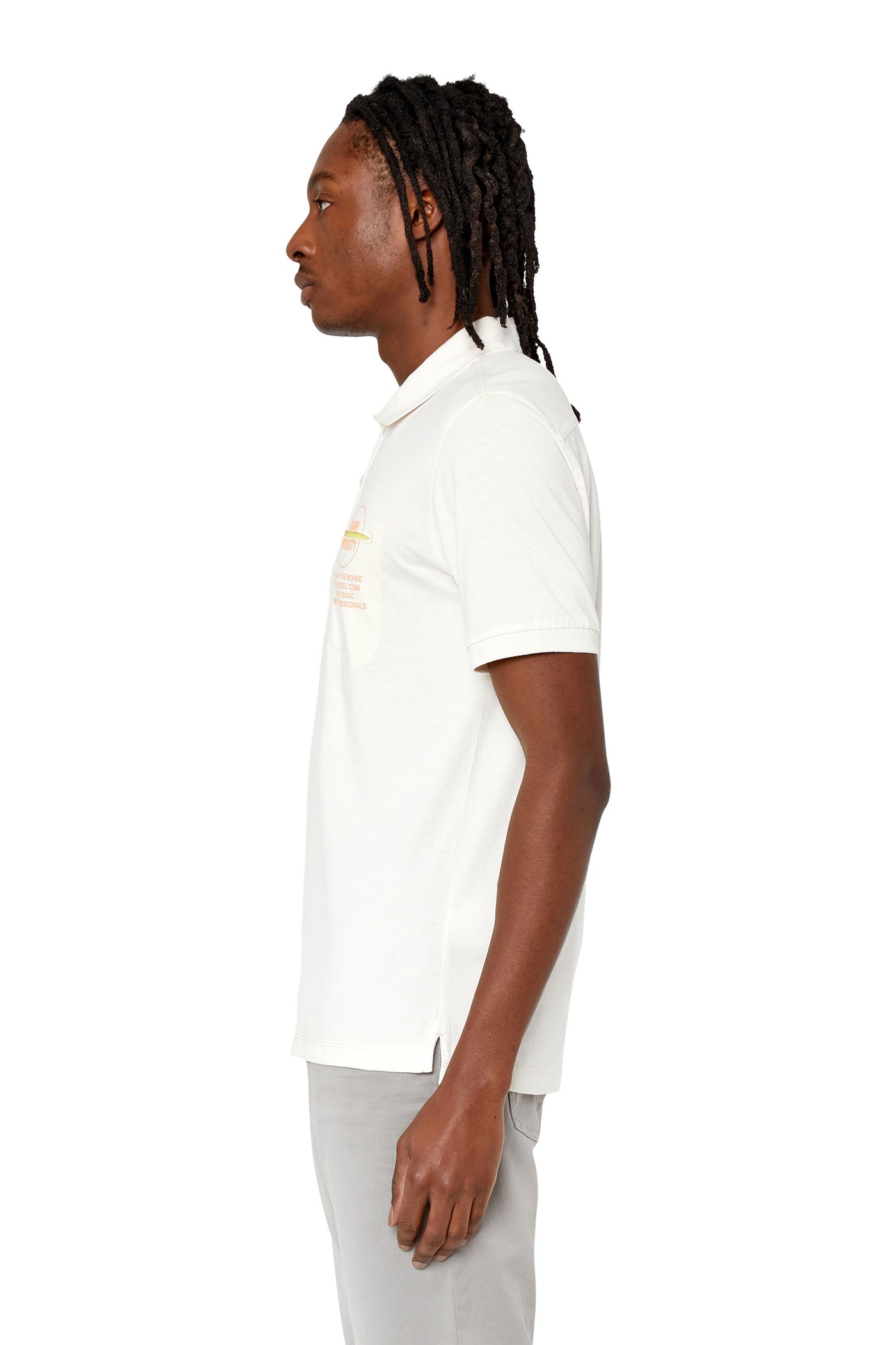 A08563-0CJAC-141A MEN T-SPOUCH WHITE DIESEL POLO SHIRTS