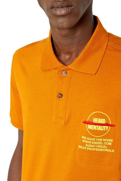 A08563-0CJAC-7DJA MEN T-SPOUCH ORANGE DIESEL POLO SHIRTS