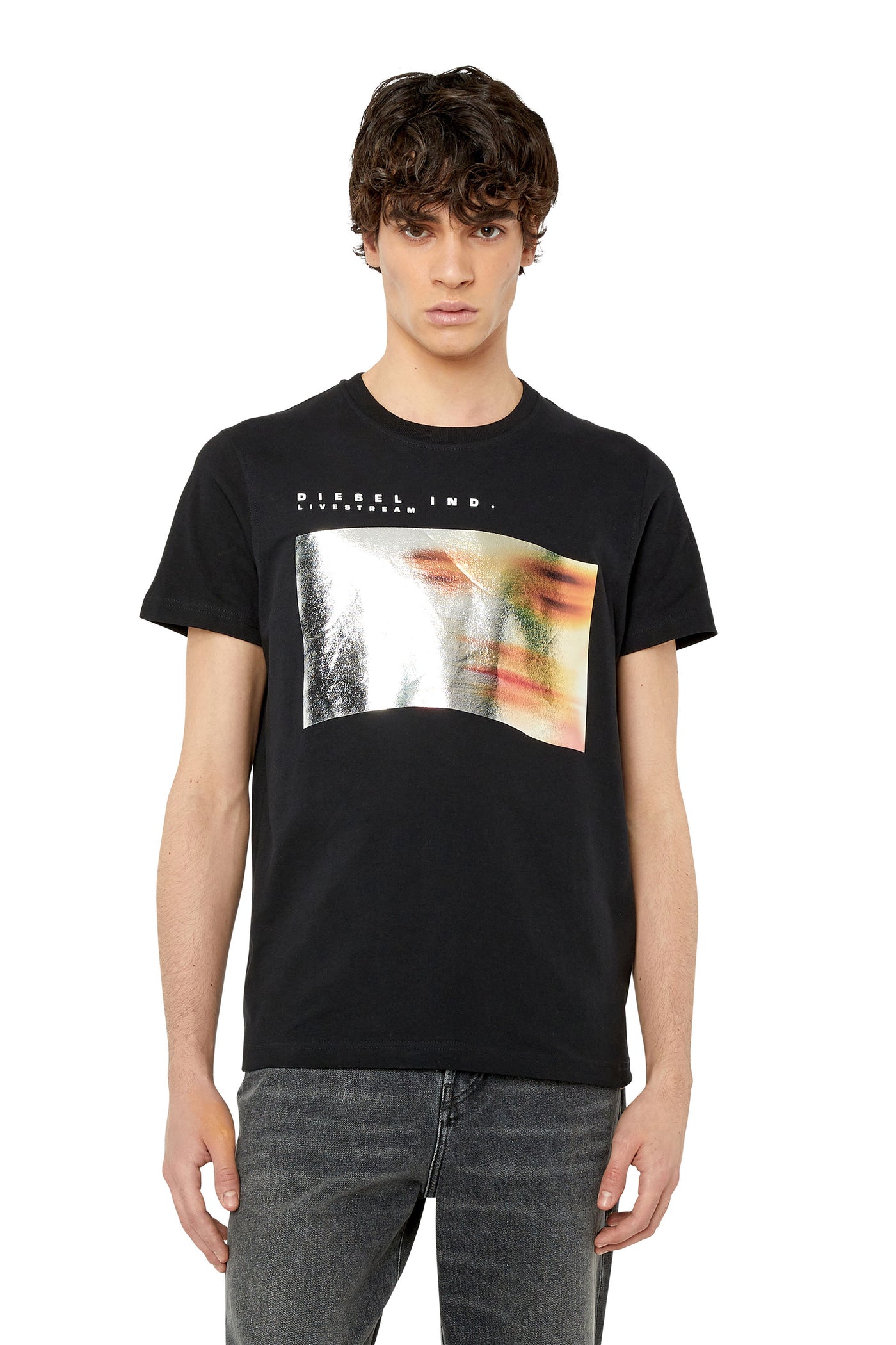 A08629-0DMAA-900 MEN T-DIEGOR-G2 BLACK DIESEL T-SHIRTS