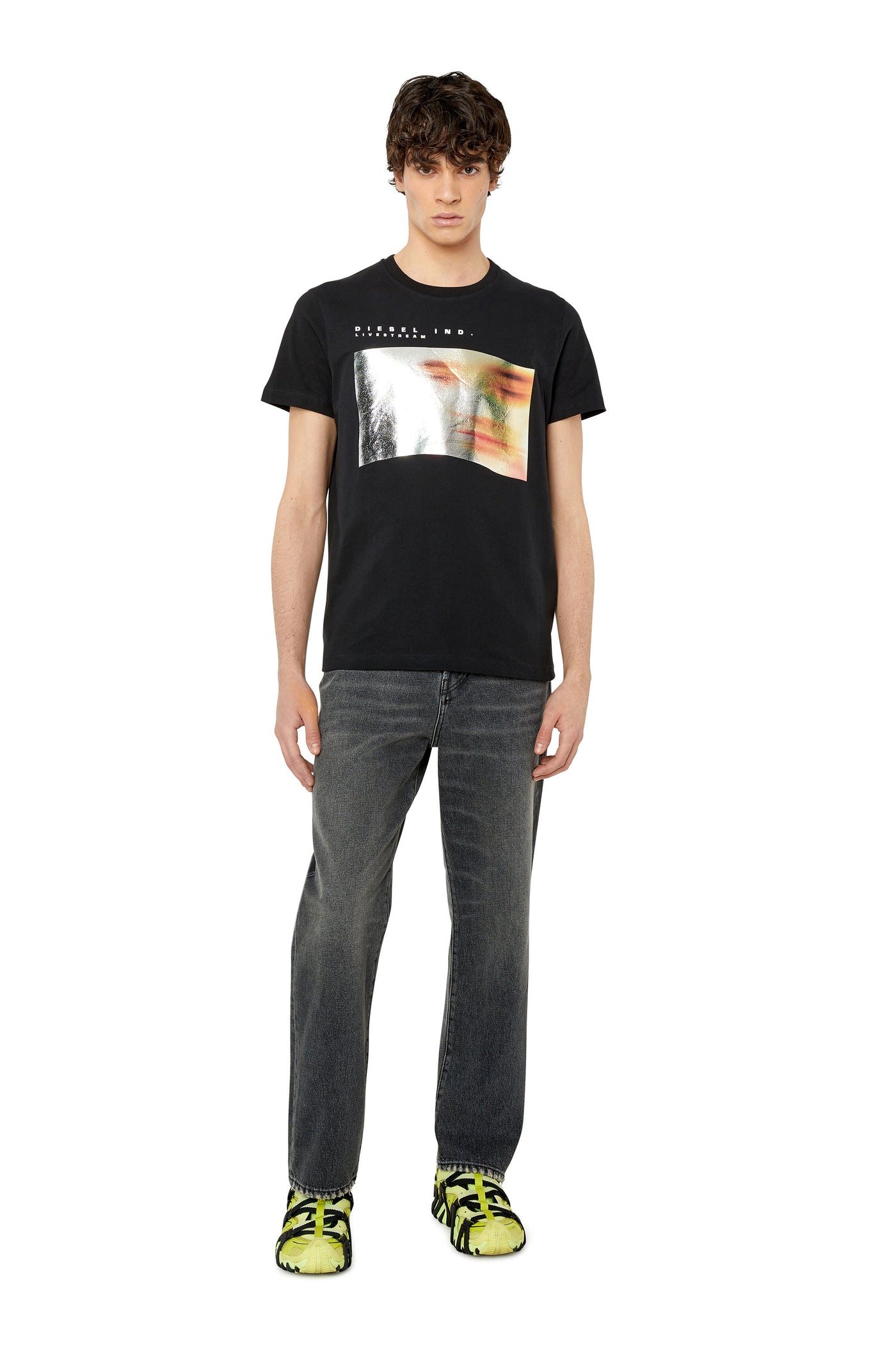 A08629-0DMAA-900 MEN T-DIEGOR-G2 BLACK DIESEL T-SHIRTS