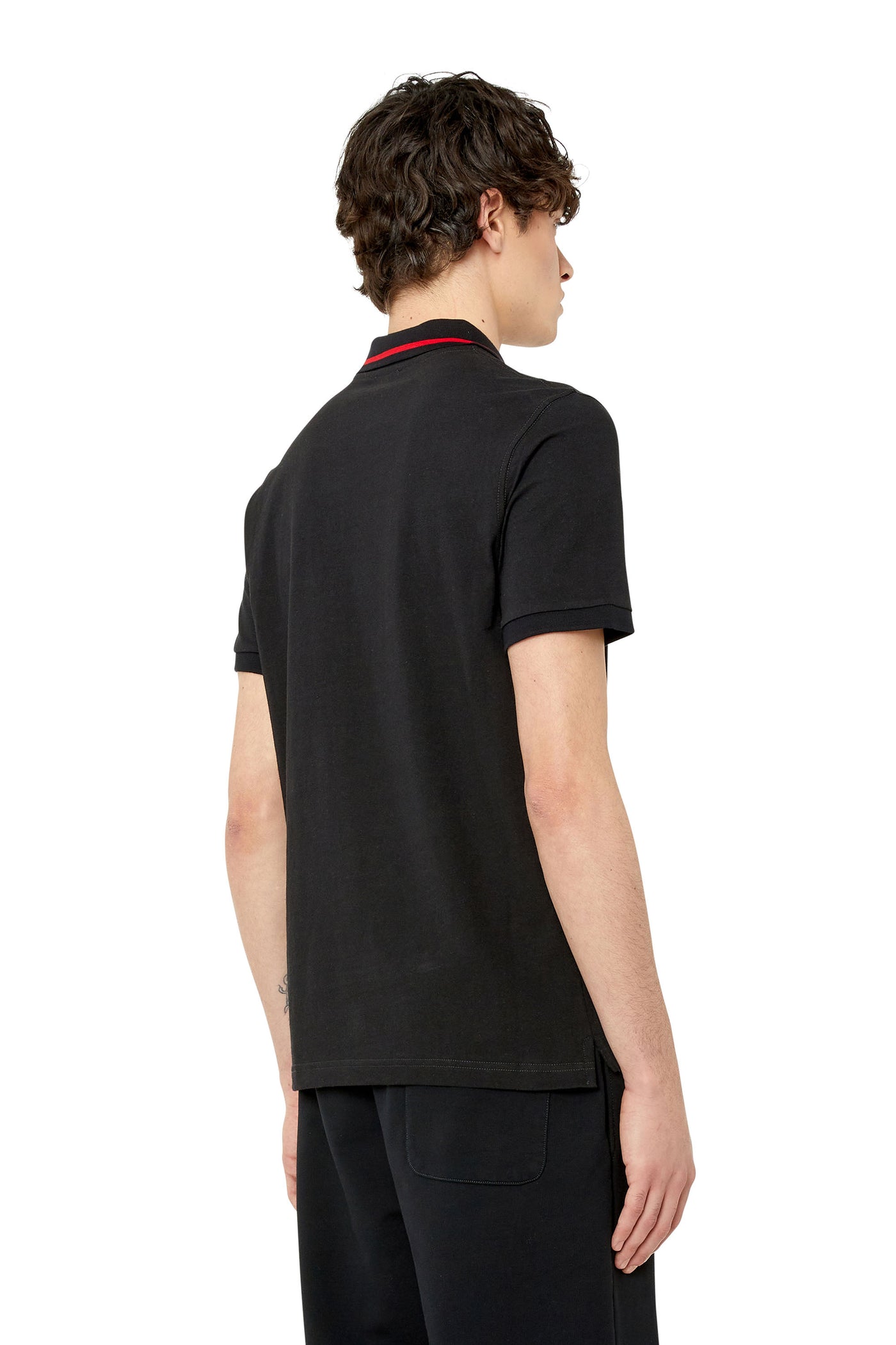 A08645-0BJAN-900 MEN T-SMITH-POC BLACK DIESEL POLO SHIRTS