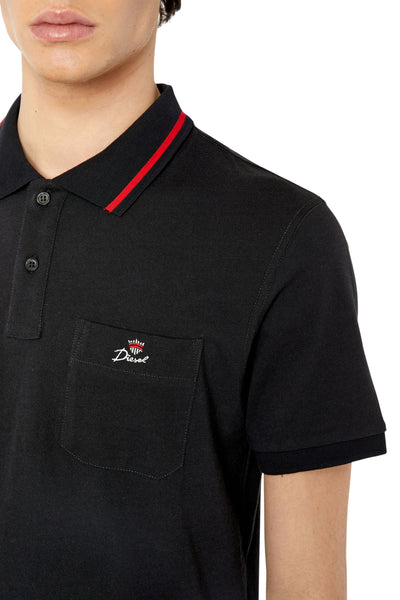 A08645-0BJAN-900 MEN T-SMITH-POC BLACK DIESEL POLO SHIRTS