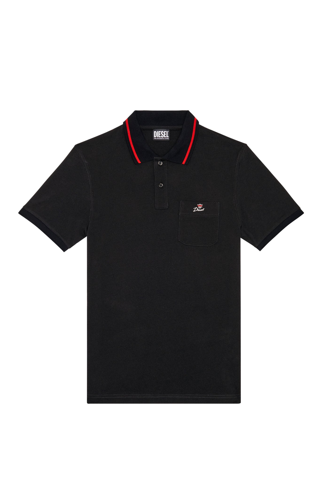 A08645-0BJAN-900 MEN T-SMITH-POC BLACK DIESEL POLO SHIRTS