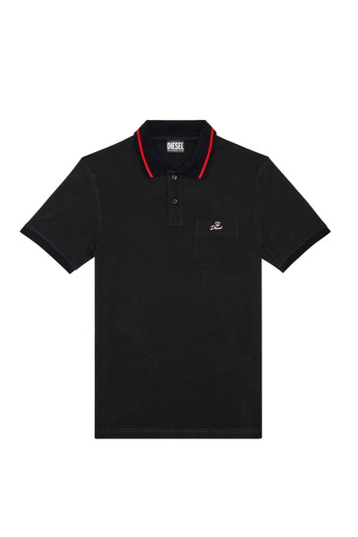 A08645-0BJAN-900 MEN T-SMITH-POC BLACK DIESEL POLO SHIRTS