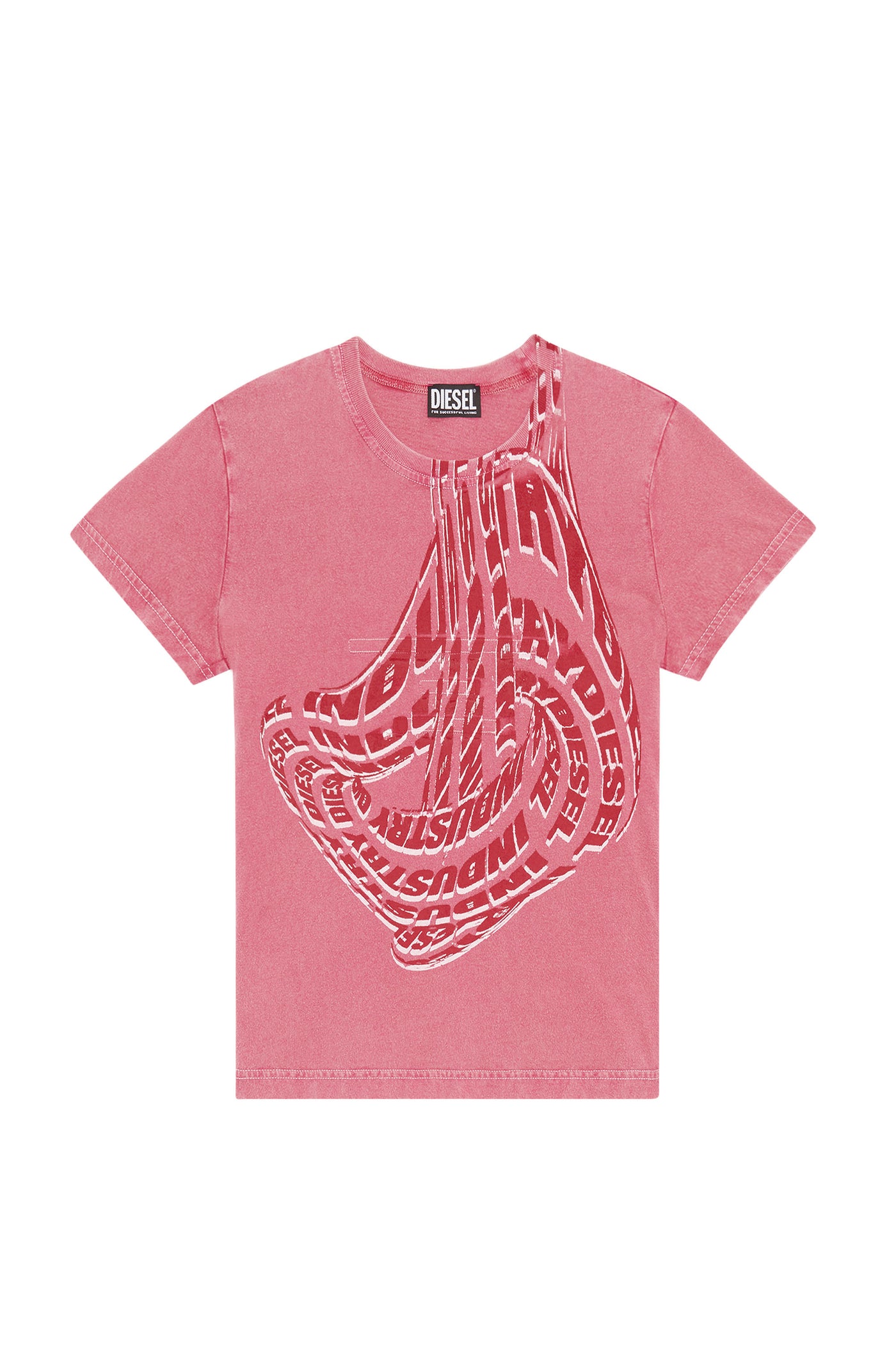 A09190-0IJAA-38H LADIES T-SLIDART MAGLIETTA PINK DIESEL T-SHIRTS