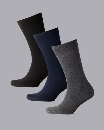 MULTI COTTON RICH 3 PACK SOCKS