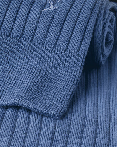 INDIGO BLUE COTTON RIB SOCKS