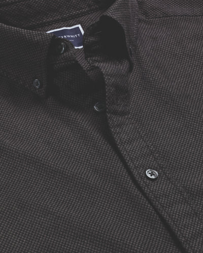 CHARCOAL GREY DOBBY FLANNEL SLIM FIT SHIRT