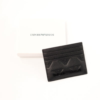 Leather Card Holder With All-Over Embossed Eagle