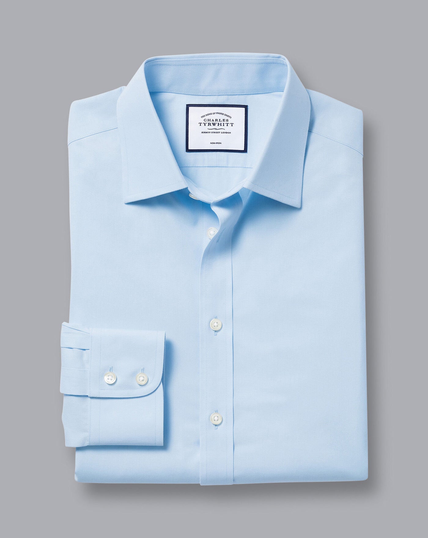 SKY BLUE NON-IRON POPLIN SLIM FIT SHIRT