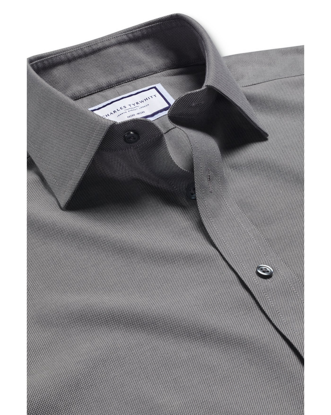 GREY NON-IRON ROYAL OXFORD SLIM FIT SHIRT