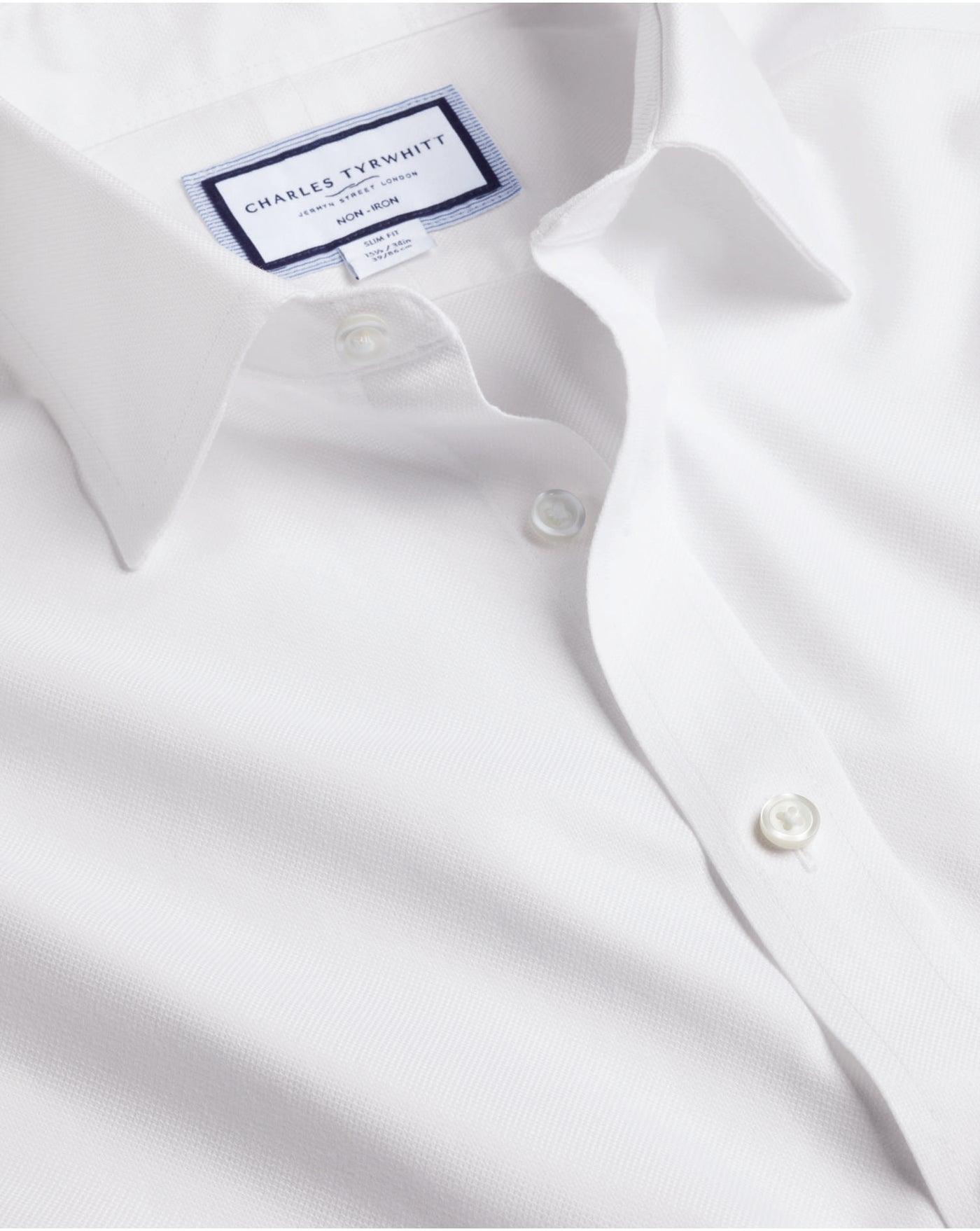 WHITE NON IRON ROYAL OXFORD SLIM FIT SHIRT